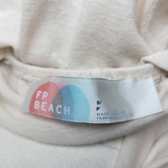 Free People Beach Linen Blend Mini Dress Size Small Flutter Back Detail Resort - Picture 10 of 11